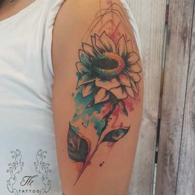Sun flower tattoo